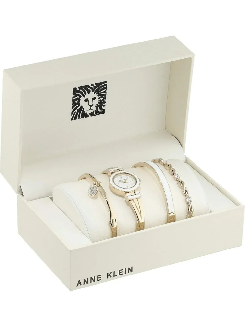 Chic Women's Bangle Watch & Crystal Accented Bracelet Set - Elegant Jewelry Gift